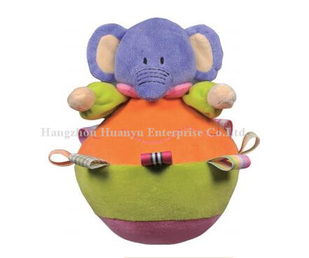 Factory Supply Baby Stuffed Plush Tumbler Toy with Rattle