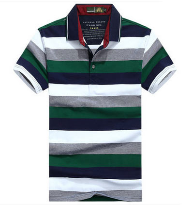 Custom High Quality Men's Mixed Color Striped Polo Shirt