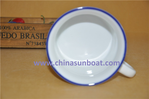 Sunboat Ceramic Mug Retro Imitation Enamel Cup, China Style Enamel Mugs Tableware