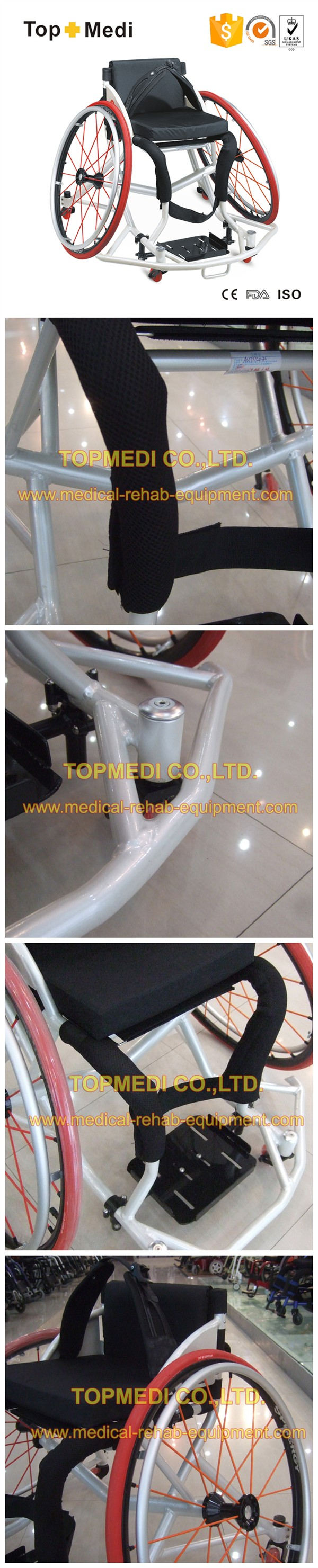 Topmedi Aluminum Outdoor Manual Sports Basketball Wheelchair