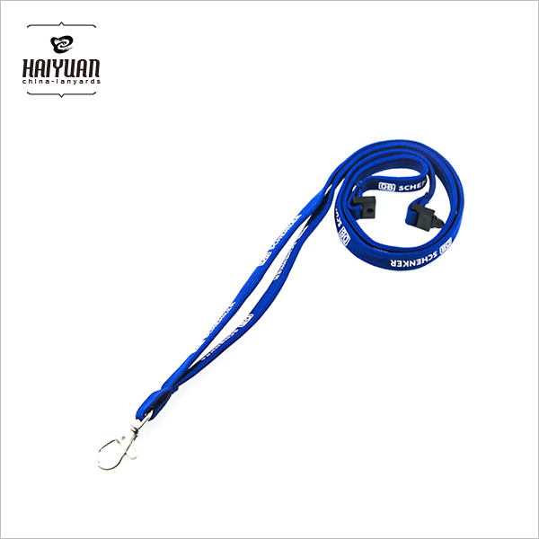 OEM High Quality New Design Blue Tubular Neck Printing Lanyard with Carabiner