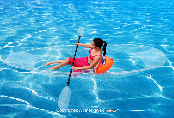 Single or Double Person Sit on Top 100% Clear Kayak