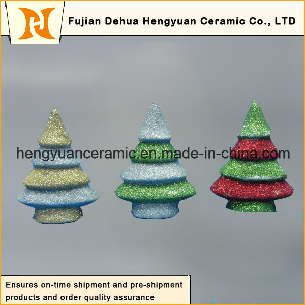 Tree Shape Ceramic Pendants for Christmas Gift