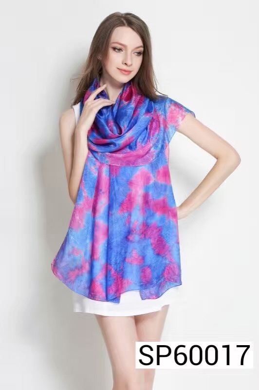 Comfortable and Soft Silk Paj Tie-Dyed Long Scarf