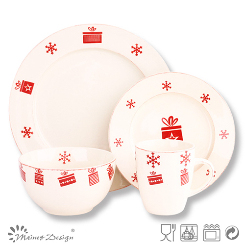 Merry Christmas Ceramic Stoneware Dinner Set