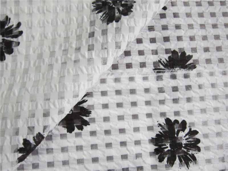 Polyester Check Organza Fabric for Skirt