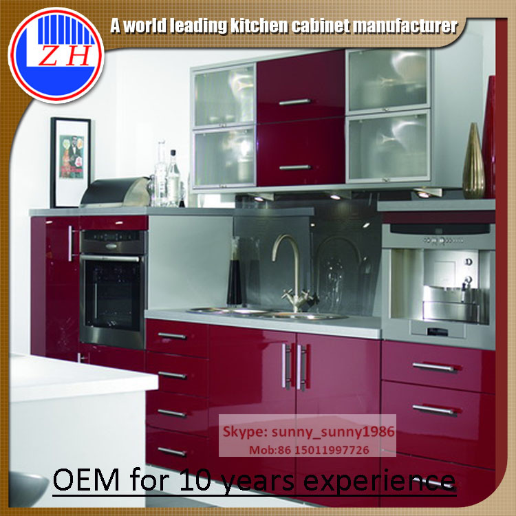 2016 Glossy Wood Cabinet for Kitchen Cupboard