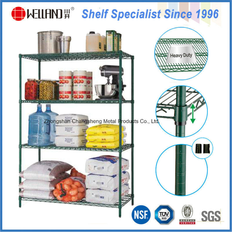 Epoxy Coated Metal Restaurant Kitchen Wire Storage Shelving