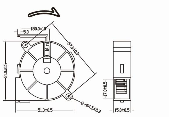 High Quality 51mm Blower Fan 12V 51X51X15mm Cold Air Blower