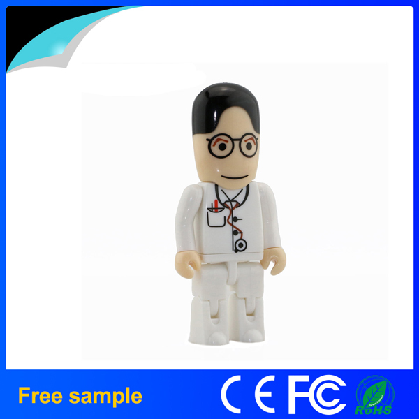 2016 China Supplier 4GB 8GB Plastic Doctor Shape USB Pendrive