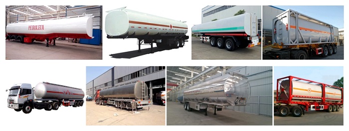 Oil Tanker Transport Truck Semi Trailer Steel Diesel Fuel Tank