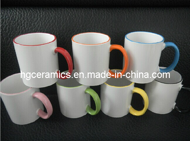 11oz Color Rim&Handle Mug Sublimation Coated