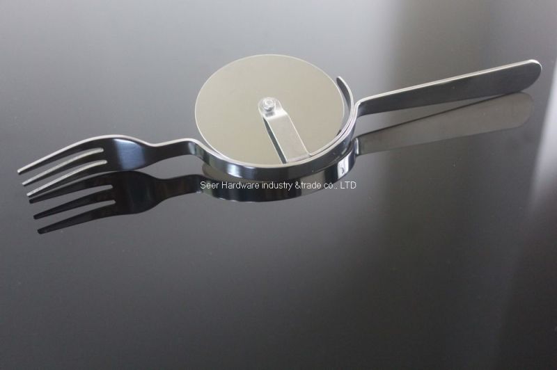 Stainless Steel Pizza Wheel Cutter, Pizza Fork (SE1103)