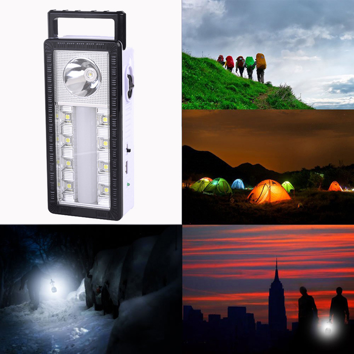 3 Functions Solar LED Emergency Light Desk Lamp with USB Outlet