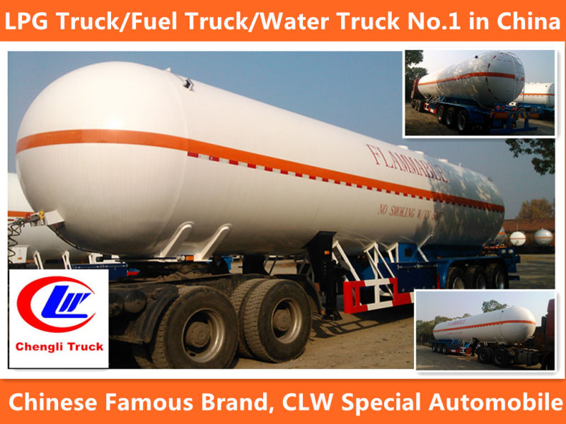 3 Axle 56cbm Heavy Duty LPG Truck LPG Tank Trailer