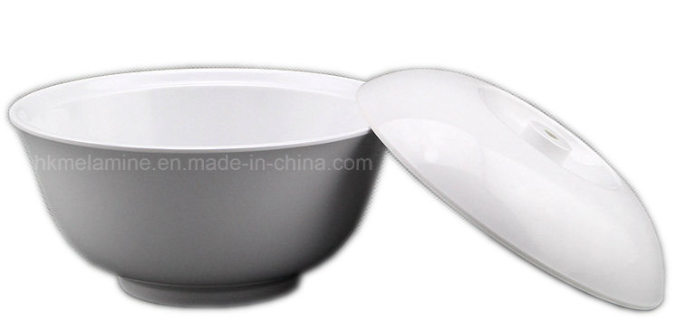 Round White Melamine Bowl with Lid