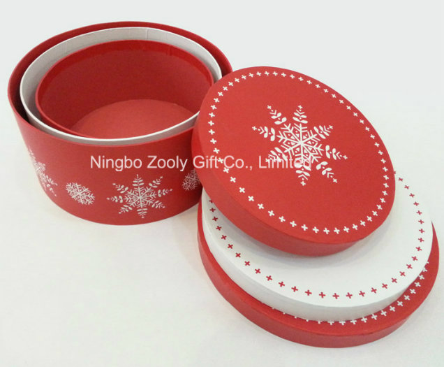 Christmas Snow Printing Round Gift Box Sets