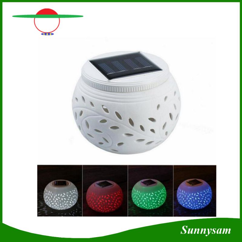 Hollow Ceramic Solar Lights Colorful Garden Decorative Solar Big Apple Lamp Maple Leaf Gifts Garden LED Atmosphere Night Light