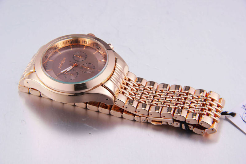 Rose Gold Alloy Men's Wrist Watch for Waterproof