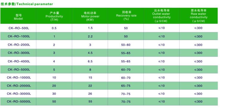 Chunke Water Treatment Equipment for Drinking Water 3000L/H