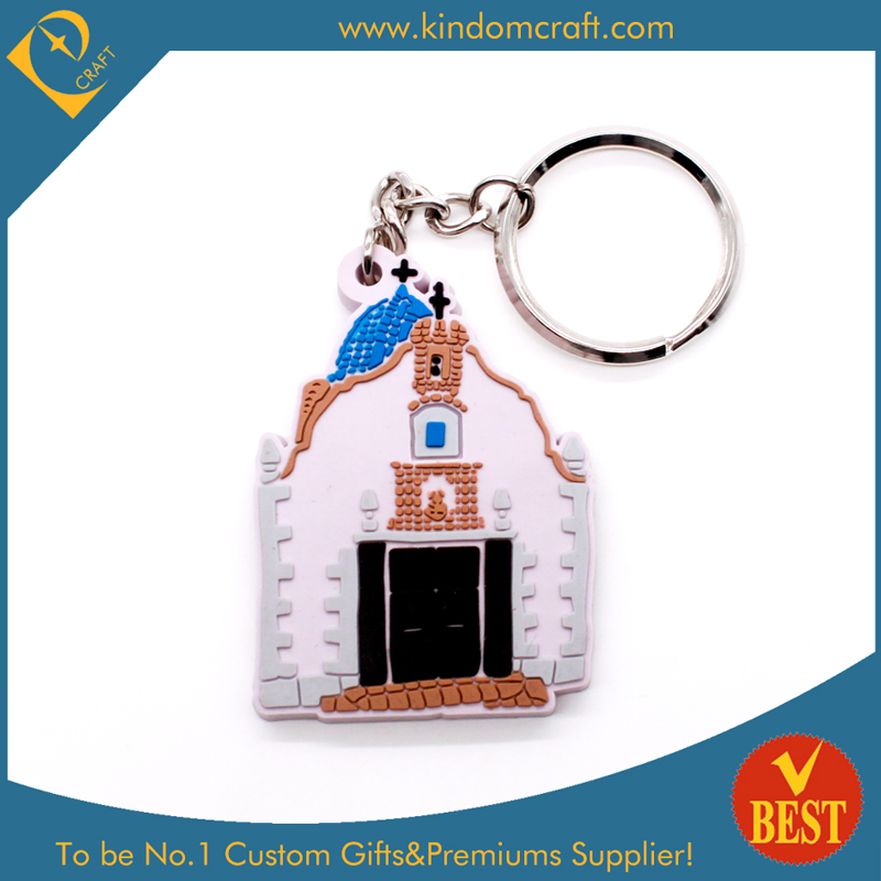 China Popular Wholesale Die Casting House Shape PVC Key Chain in High Quality