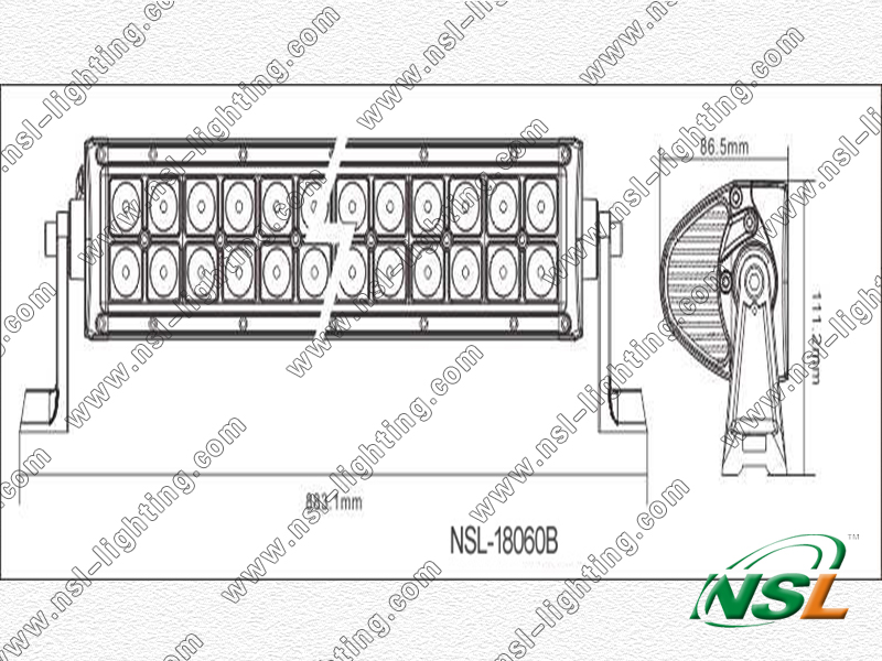 Top! ! CREE LED off Road Light Bar, 180W LED off Road Light Bar, 60PCS*3W LED Work Light Bar