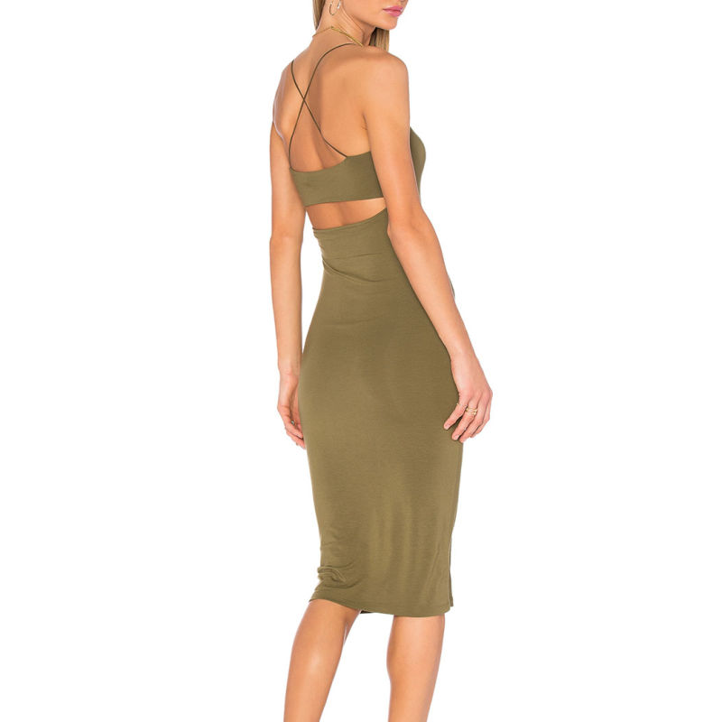 Top Fashion Army Green Body-Con Dress