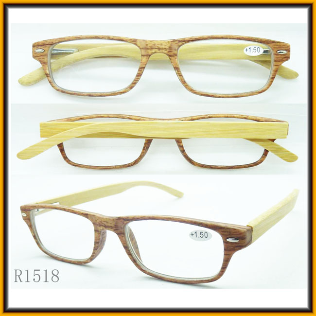 2016 Popular Designer Eyeglass Frames Plastic Reading Glasses with Bamboo Temple