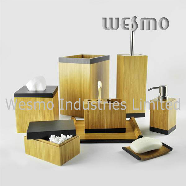 Carbonized Bamboo Bathroom Accessory with Black Edge (WBB0617A)