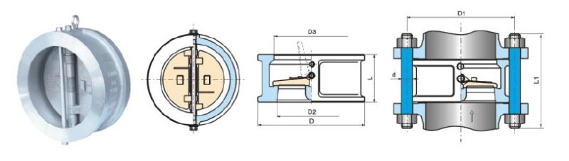 Stainless Steel Swing Type Double Disc Wafer Check Valve