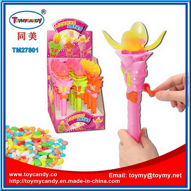 Flash Plastic Lotus Flower Shantou Toy with Candy