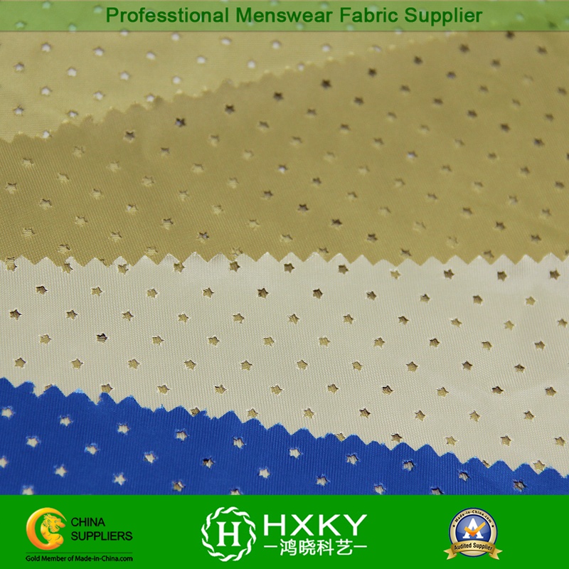 Star Design with Plain Dyed Perforated Polyester Fabric