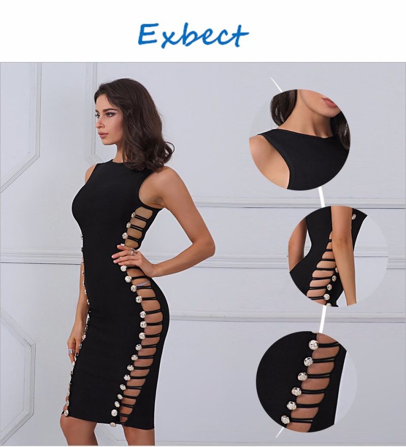 Sleeveless Dress Ladies Dress Round Neck Bandage Dress