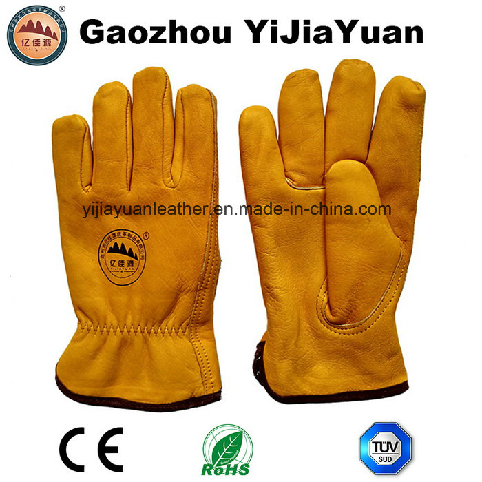 Golden Cow Grain Leather Drivers Winter Warm Gloves with Thinsulate Lining