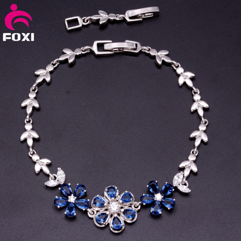 Elegant Style White Gold Plated Wholesale Gemstone Bracelet Charms