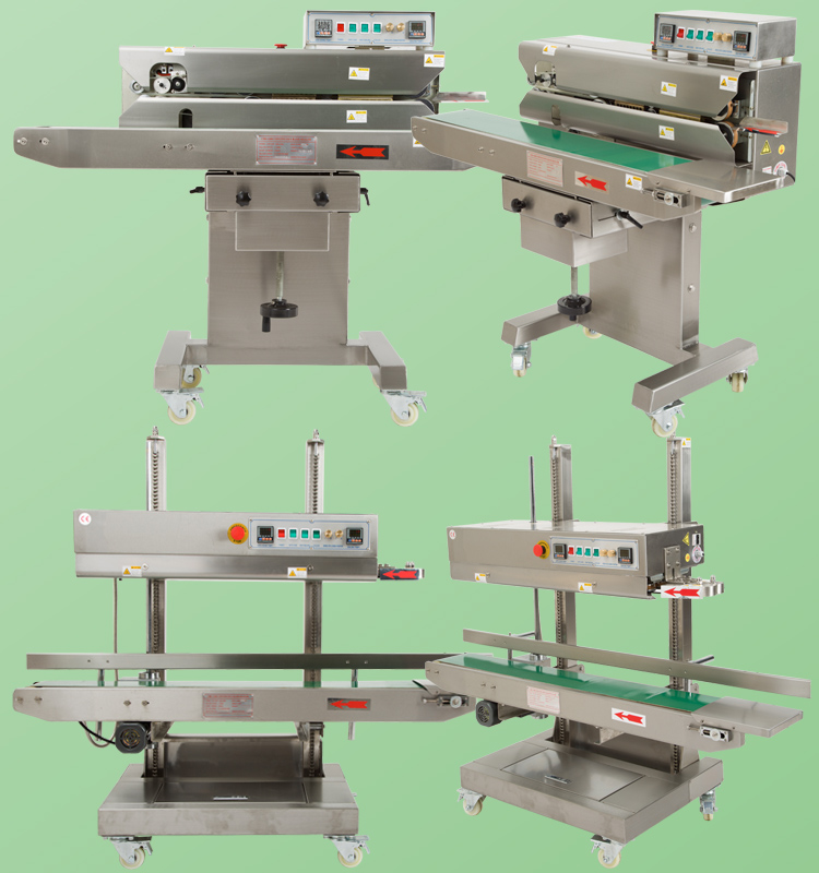 Vertical Stainless Steel Continuous Bag Sealing Machine for Meat Fish and Candy with Seal Wheels