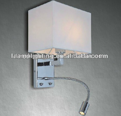 Aluminum Fabric Shade LED Bedside Reading Wall Lamp