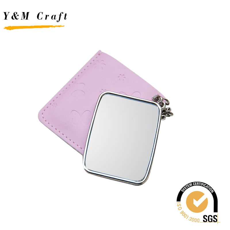 Korean Leather and Metal Pocket Mirror (H08042)