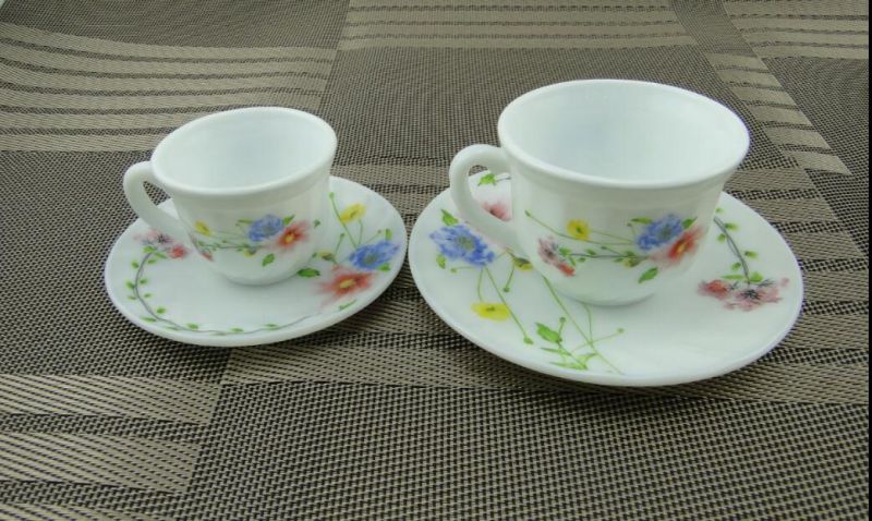 Opal Glass coffee Cup and Saucer 190cc