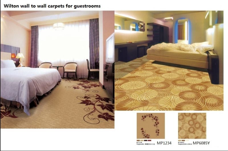 Machine Made Wilton Broad Loom Wool Hotel Carpets for Public Areas