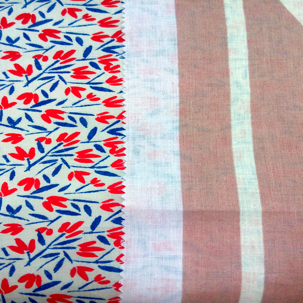 Linen55%/Cotton45% Printed Garment / Home Textile Fabric