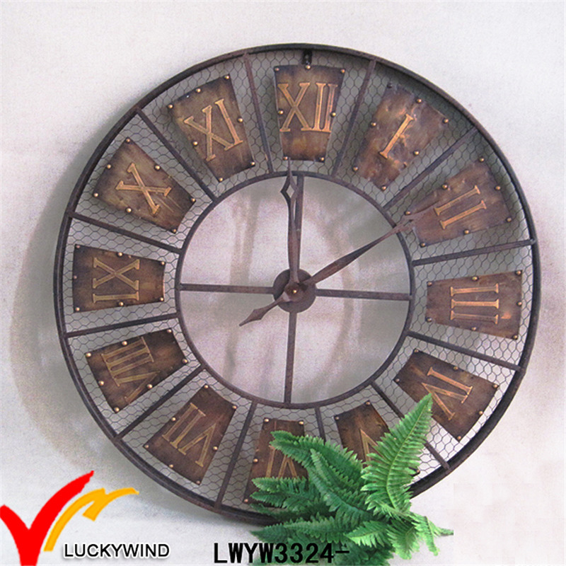 Beautiful Retro Vintage Industrial Rustic Round Deocritive Metal Wall Decor Clock