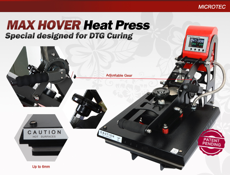Upgrade Hover Heat Transfer Press Sublimation Machine with 6 Different Pressures