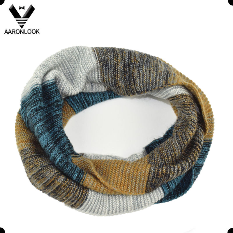 2016 Hot Selling Ombre Knitted Stripe Snood Scarf