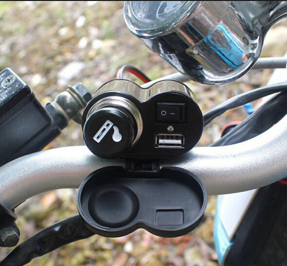 12V Waterproof Car Motorcycle Cigarette Lighter Power Socket Plug Outlet Wire
