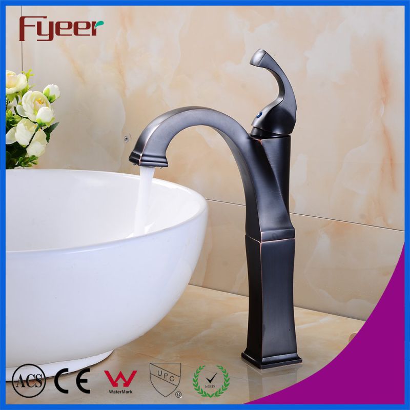 Fyeer Oil Rubber Bronze High Body Cheap Bathroom Copper Faucet