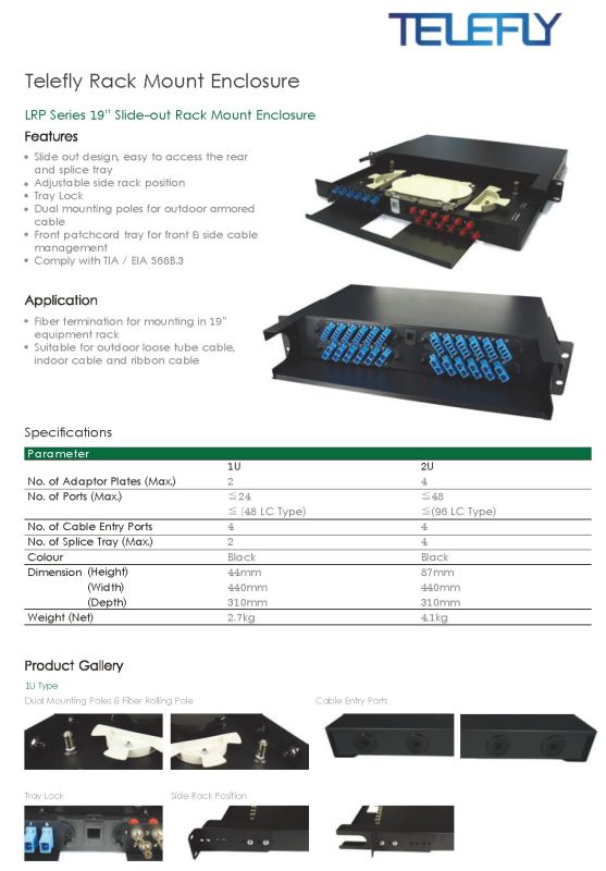 1u 24 Port 19inch Fiber Patch Panel with FC Adapters