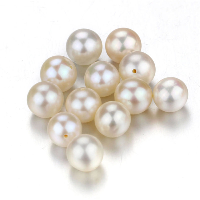 Snh 2016 Real Freshwater Pearls, Round White Pearl Loose Beads