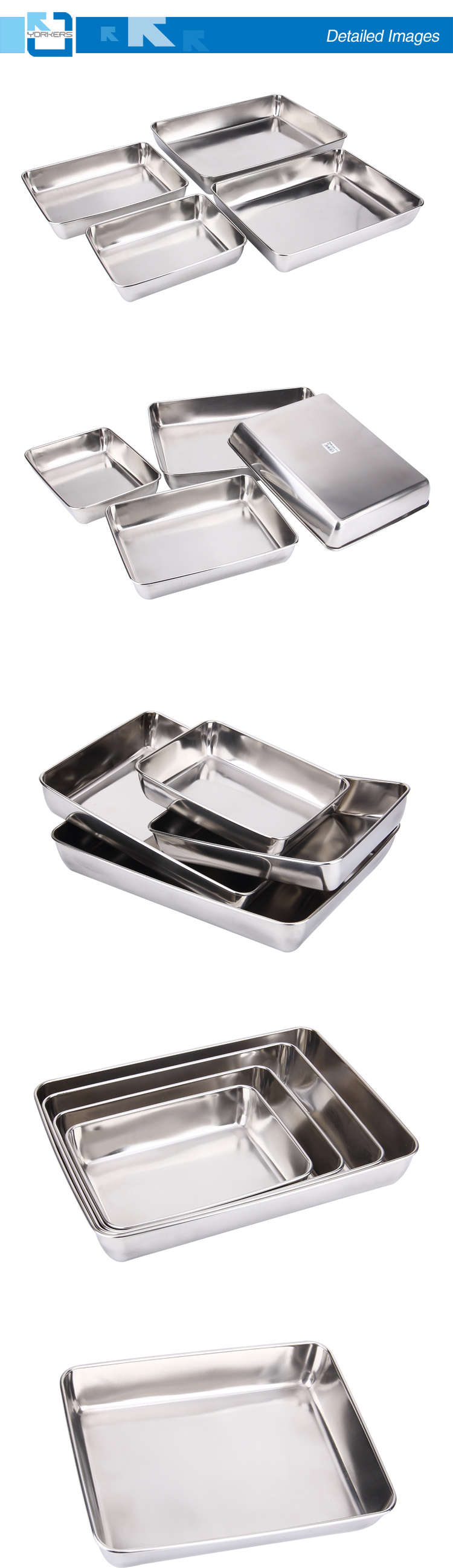 Restaurant & Hotel Supplies Stainless Steel Metal Serving Trays Wholesale