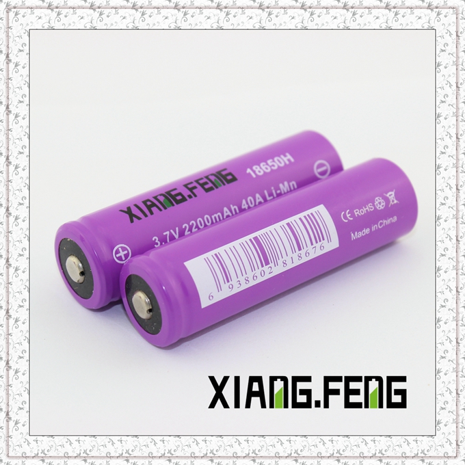 3.7V Xiangfeng 18650 2200mAh 40A Imr Rechargeable Lithium Battery Battery Manufacturers Nipple Buttom Top